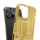 Abstract Line Face Slim Phone Case | Minimalist Art, Mustard Yellow