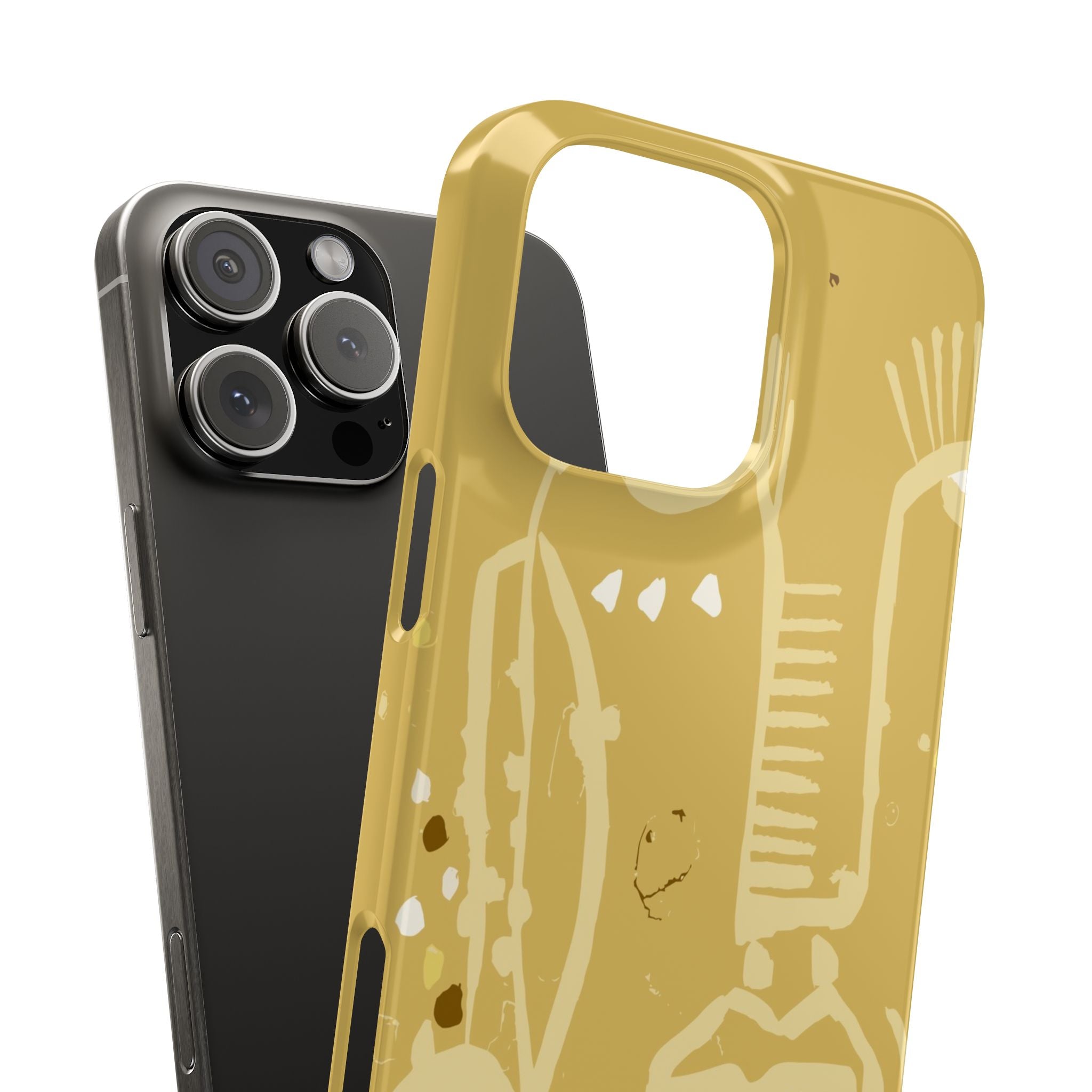 Abstract Line Face Slim Phone Case | Minimalist Art, Mustard Yellow