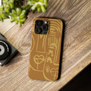 Abstract Face Line Art Slim Phone Case | Minimalist Brown Sketch