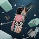 Abstract Floral Magnetic Phone Case — Impact-Resistant Protective Cover with Pink & Teal Collage Design