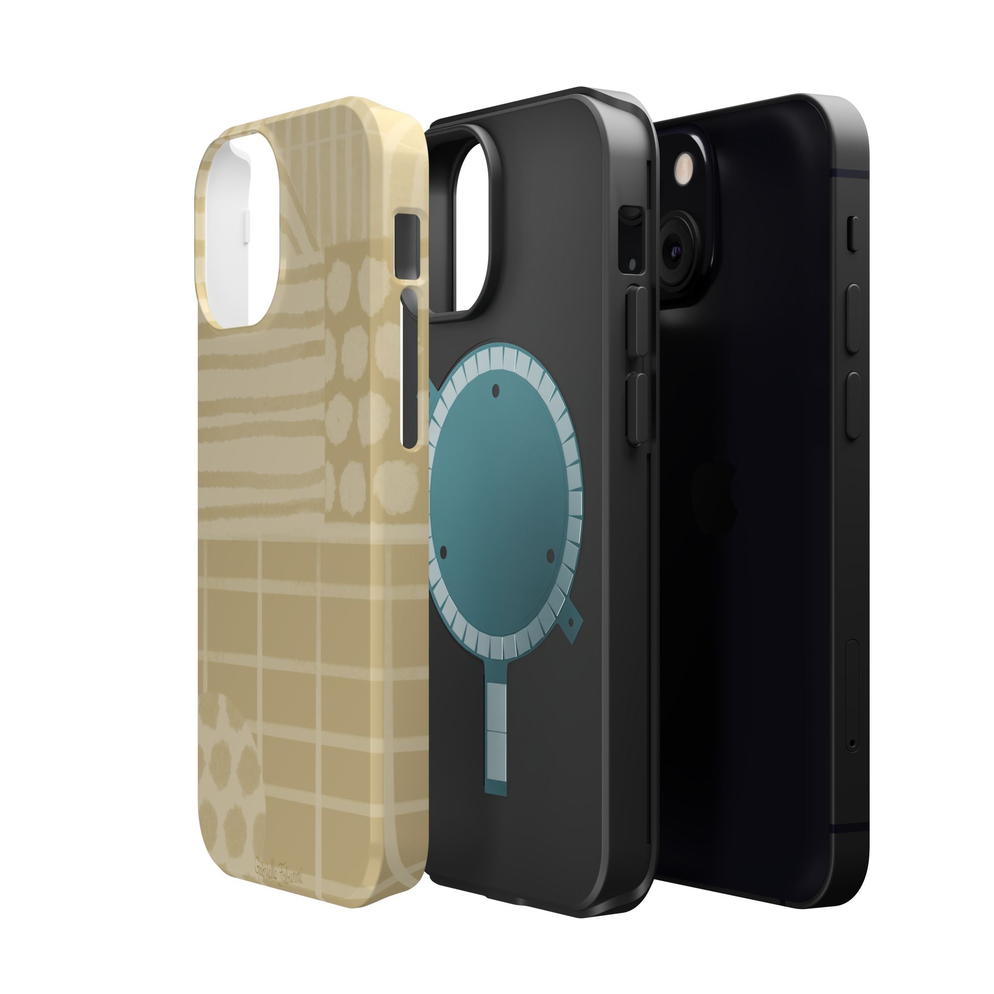 Magnetic Impact-Resistant Phone Case — Neutral Geometric Pattern