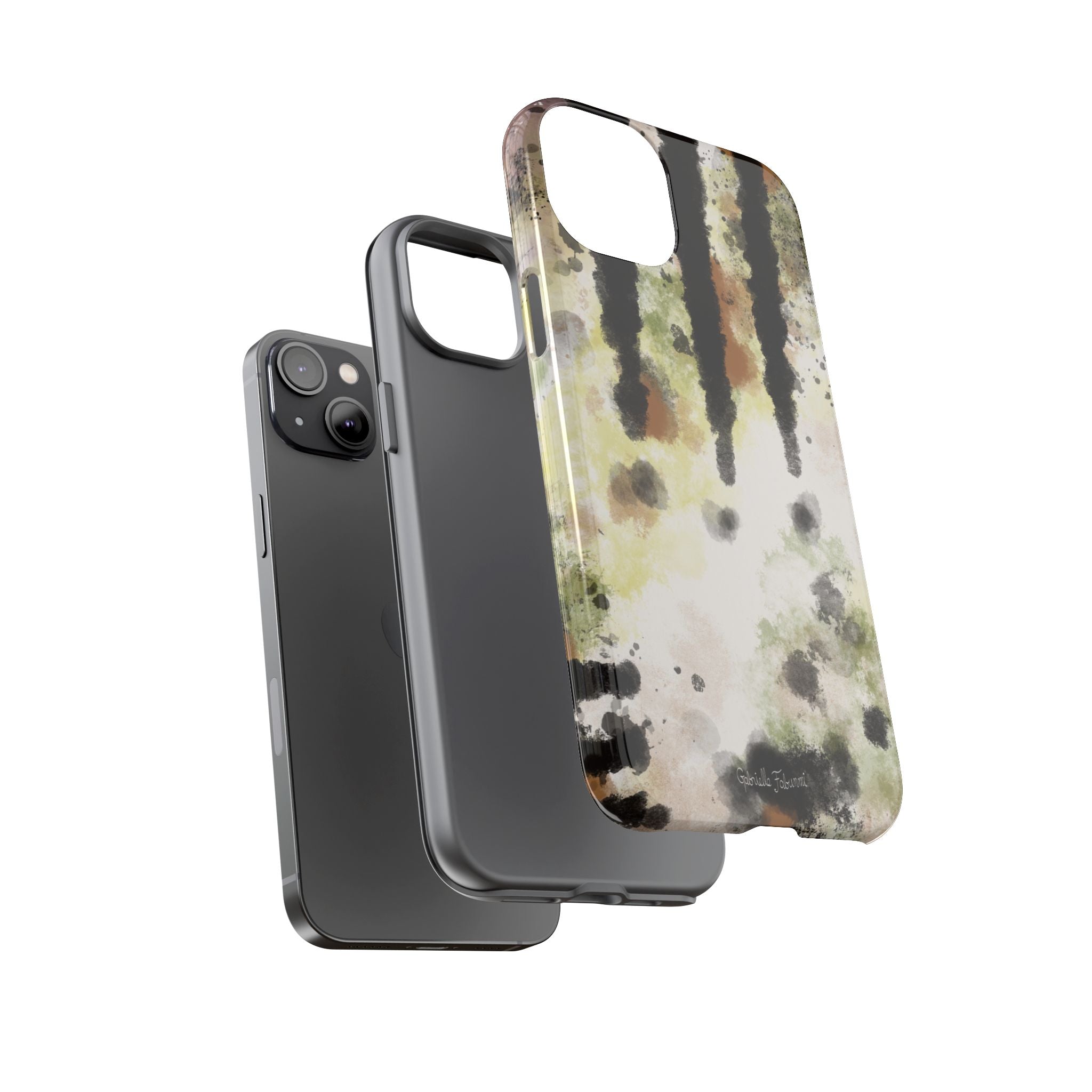 Abstract Camouflage Tough Phone Case — Watercolor Drip Design