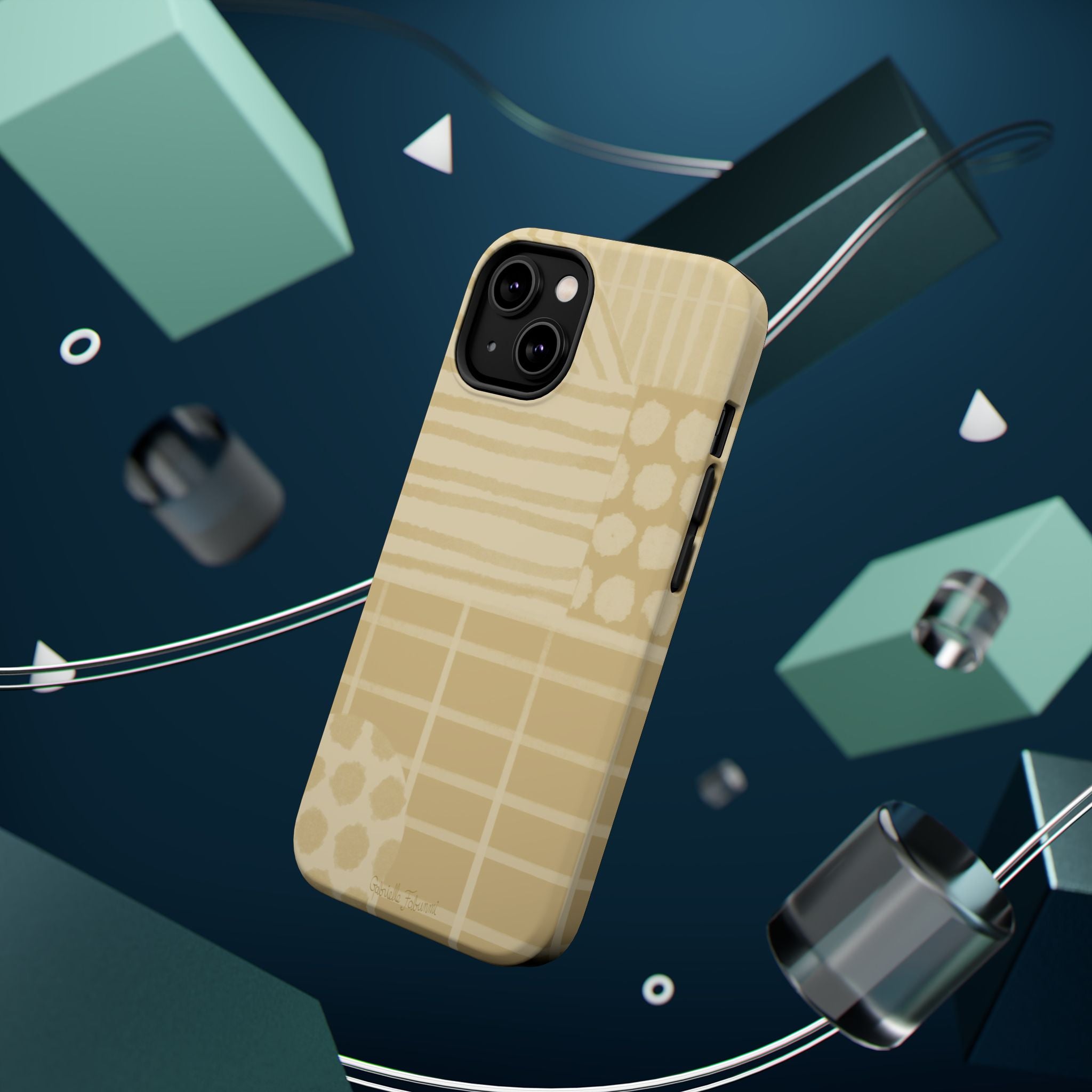 Magnetic Impact-Resistant Phone Case — Neutral Geometric Pattern