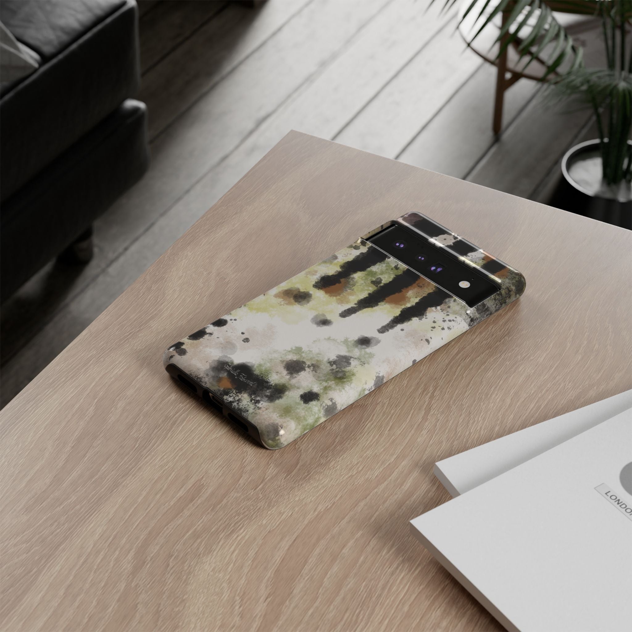 Abstract Camouflage Tough Phone Case — Watercolor Drip Design