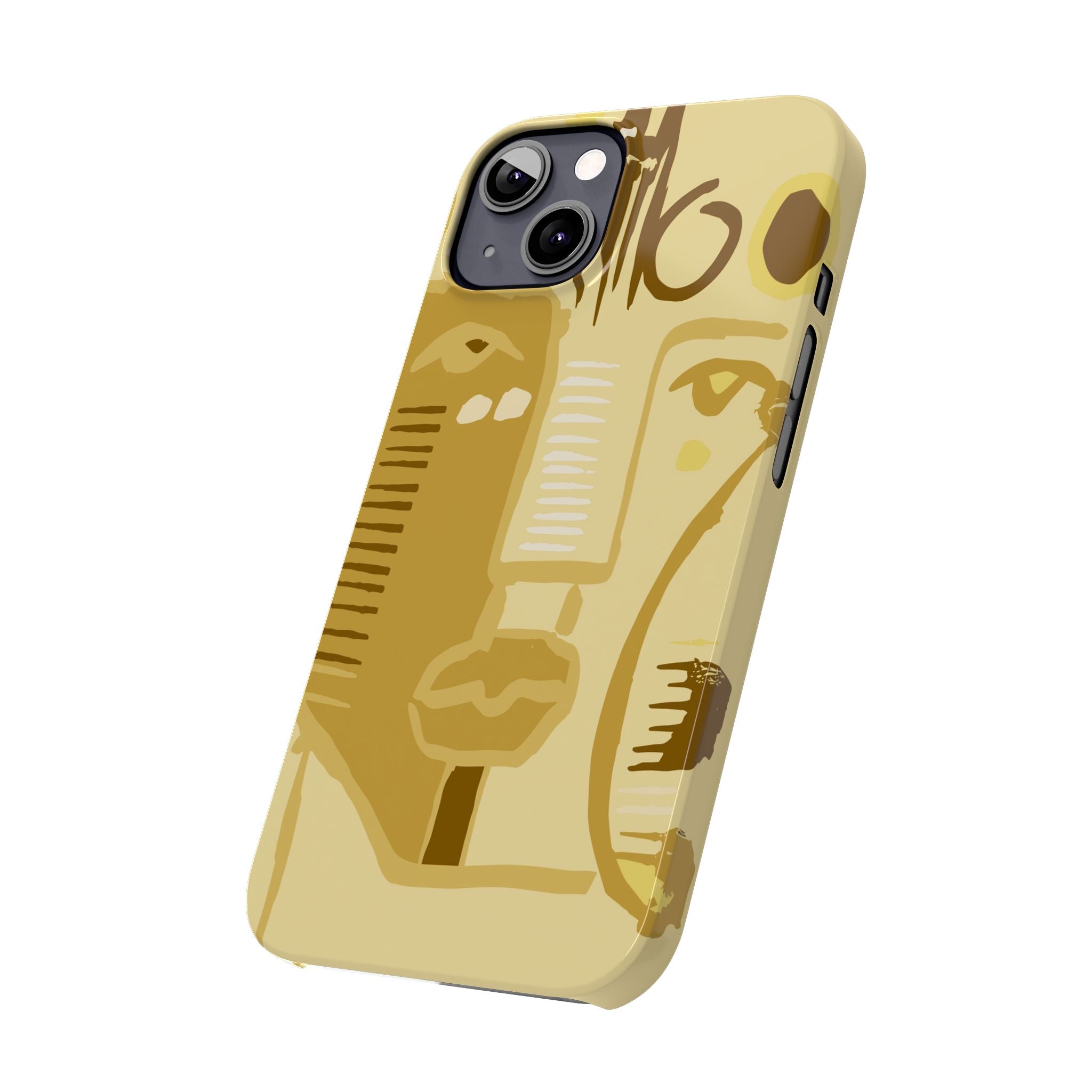 Abstract Face Art Slim Phone Case | Minimalist Neutral Tones