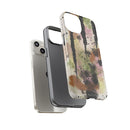 Watercolor Ink Splash Tough Phone Case — Abstract Olive, Blush & Charcoal Protective Cover
