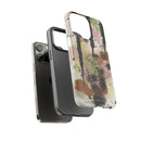 Watercolor Ink Splash Tough Phone Case — Abstract Olive, Blush & Charcoal Protective Cover