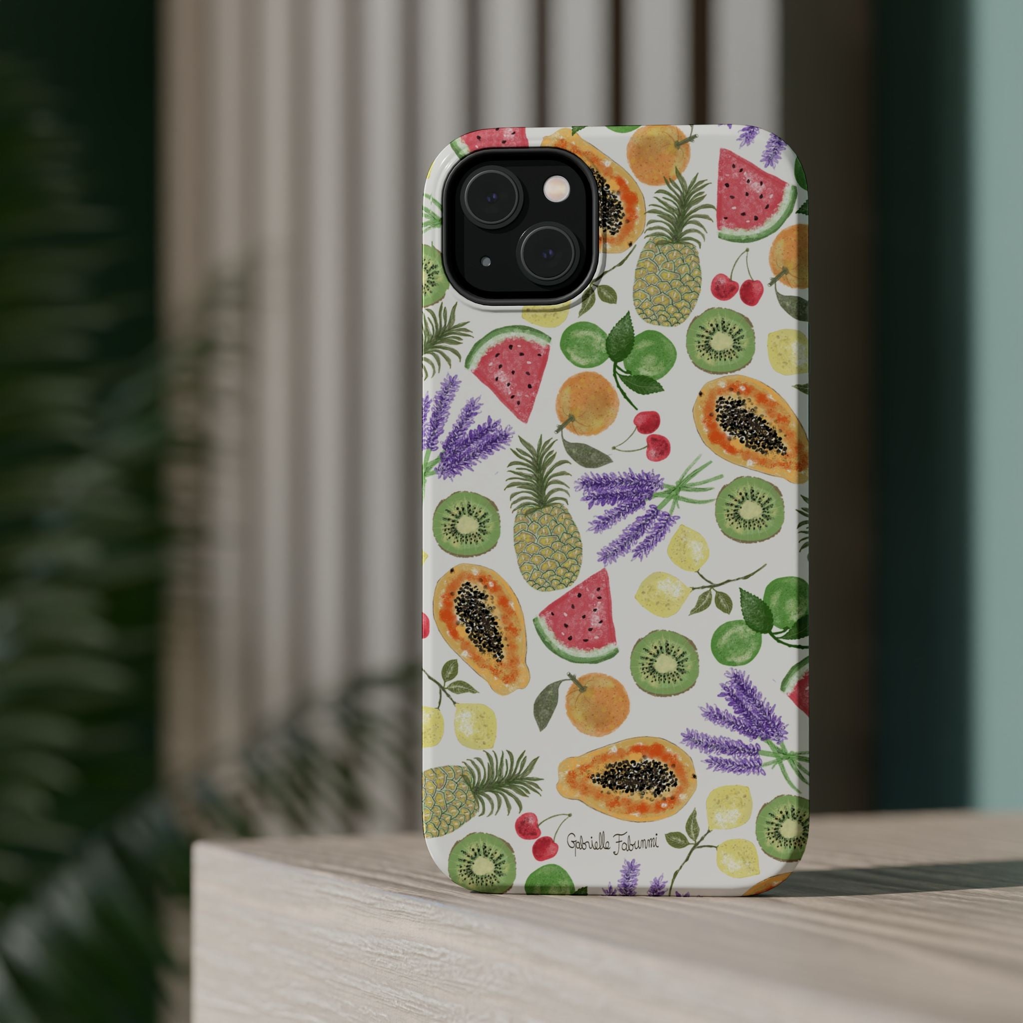 Tropical Fruit Magnetic Impact Phone Case — Watercolor Kiwi, Papaya & Watermelon