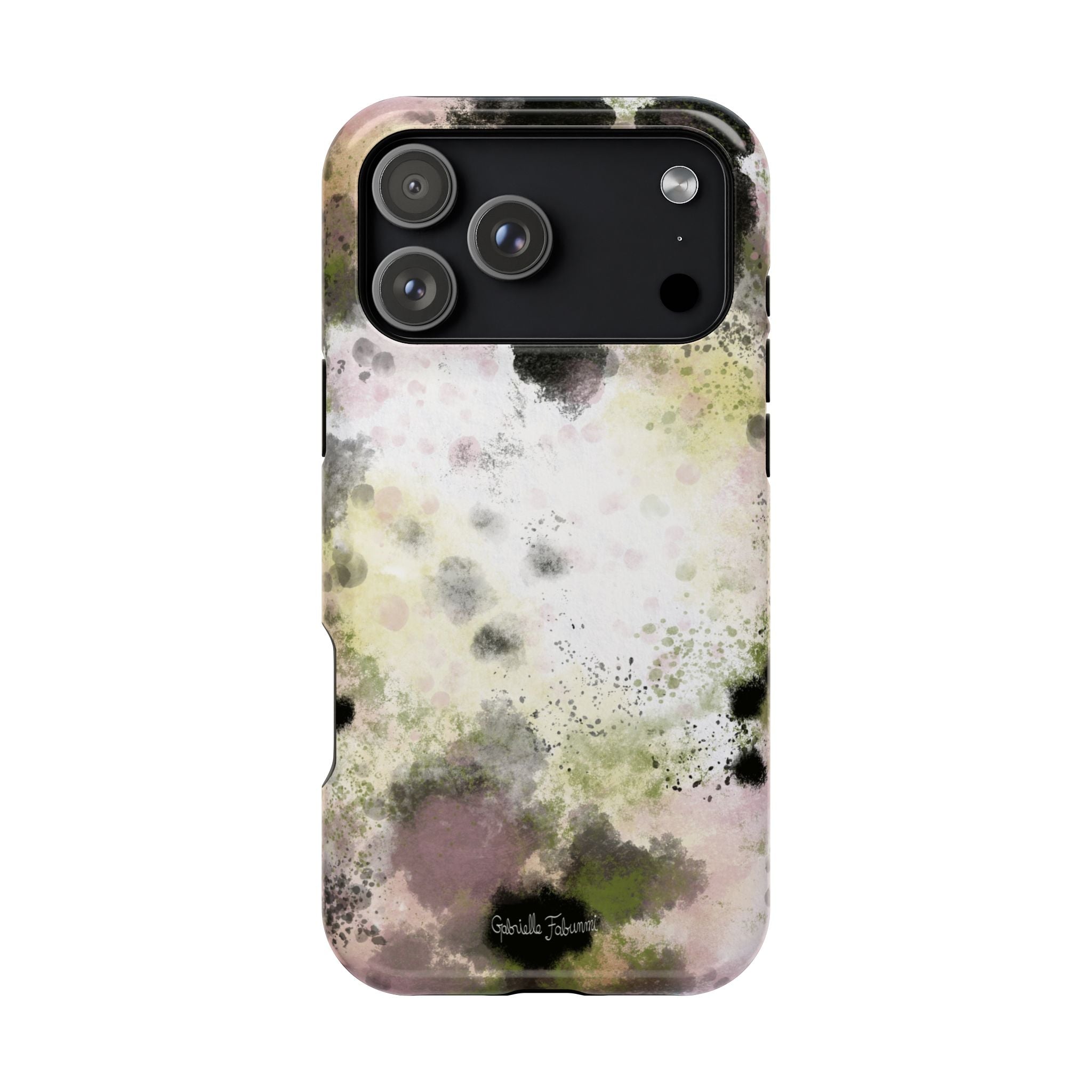 Watercolor Moss Phone Case — Impact‑Resistant Magnetic iPhone Cover