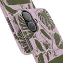 Slim Phone Case — Retro Monstera Plant Pink Green Botanical Design