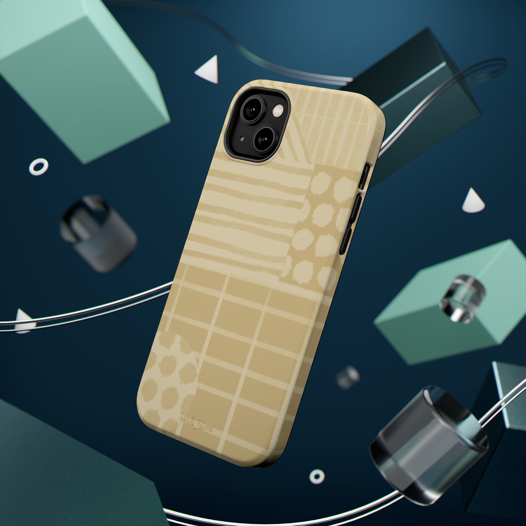 Magnetic Impact-Resistant Phone Case — Neutral Geometric Pattern