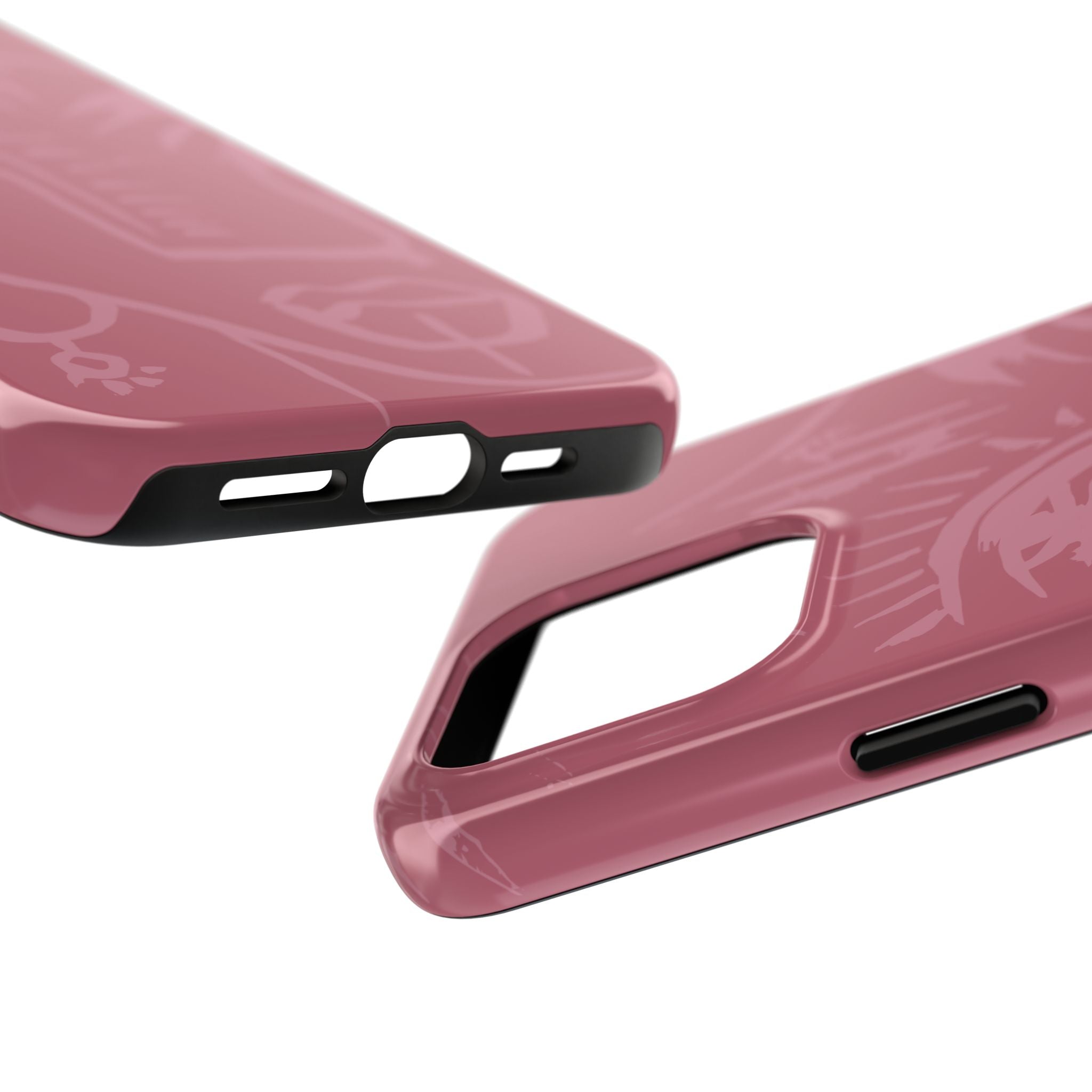 Abstract Line Face Tough Phone Case | Blush Pink Minimalist Art