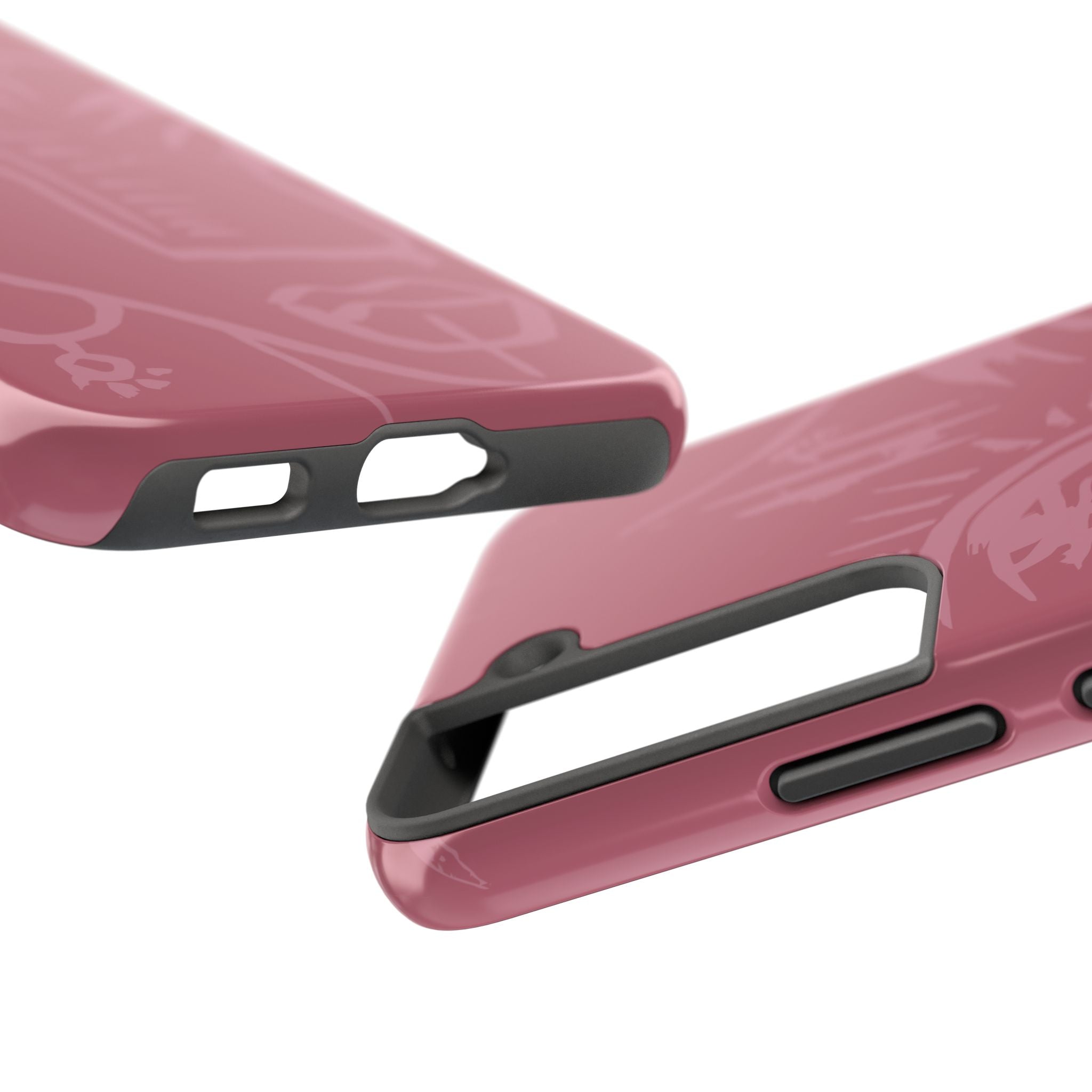 Abstract Line Face Tough Phone Case | Blush Pink Minimalist Art