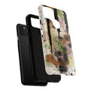 Watercolor Ink Splash Tough Phone Case — Abstract Olive, Blush & Charcoal Protective Cover