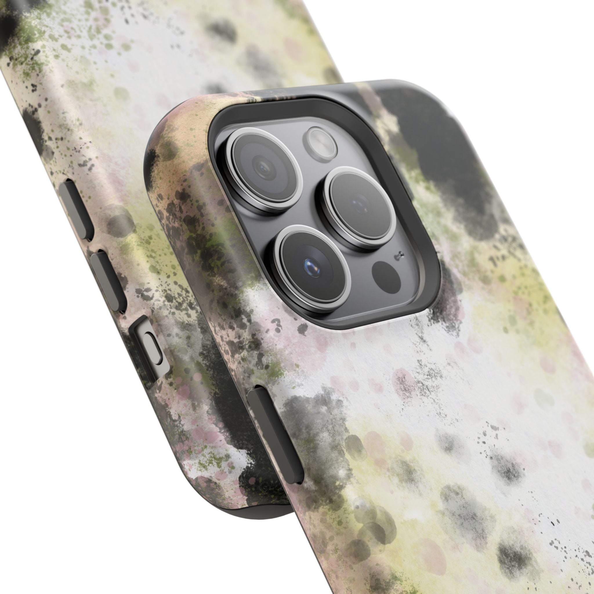 Watercolor Moss Phone Case — Impact‑Resistant Magnetic iPhone Cover