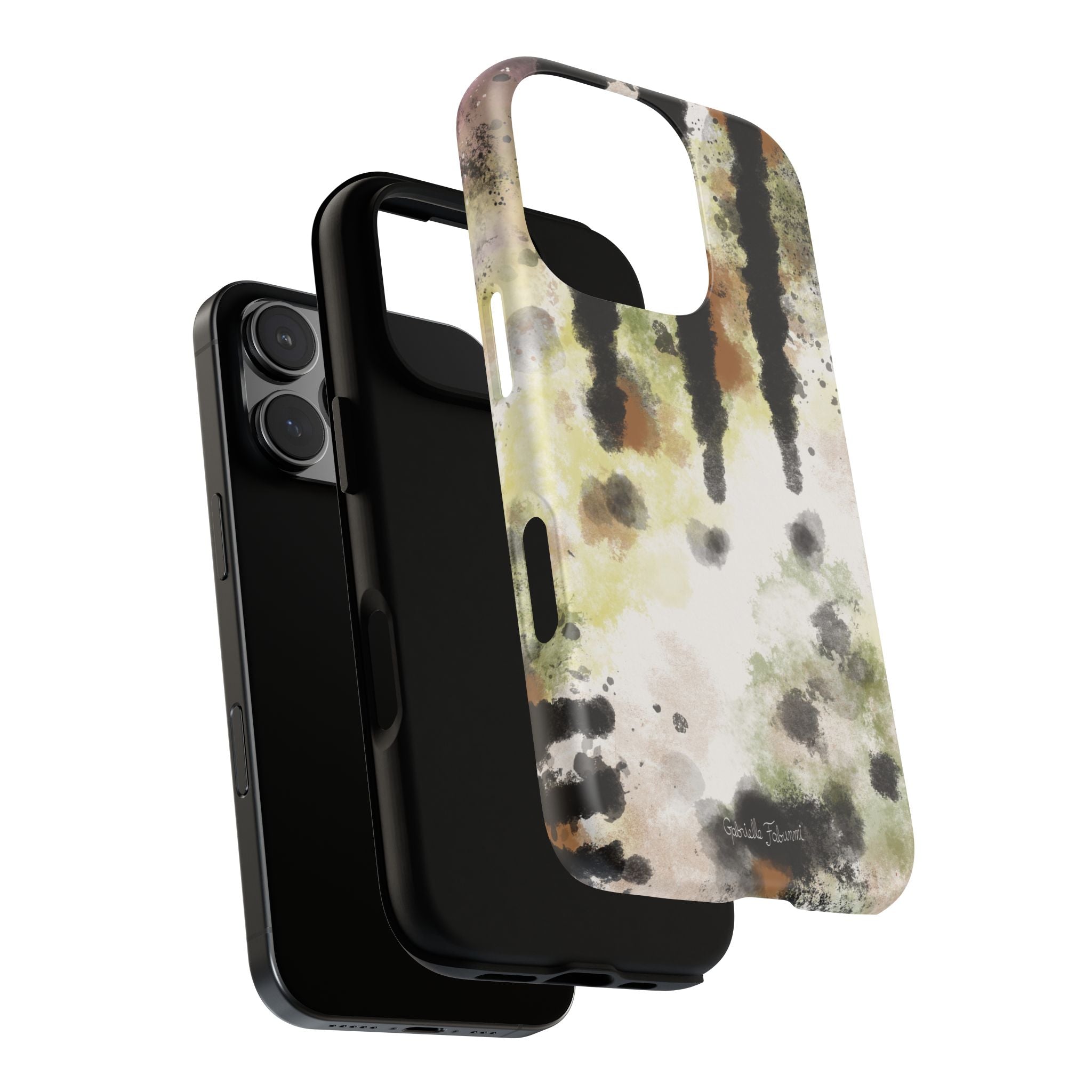 Abstract Camouflage Tough Phone Case — Watercolor Drip Design