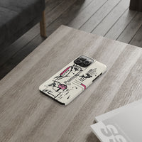 Abstract Face Line Art Slim Phone Case | Minimal Pink Accent
