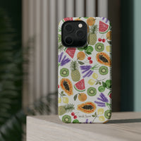 Tropical Fruit Magnetic Impact Phone Case — Watercolor Kiwi, Papaya & Watermelon