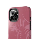Abstract Line Face Tough Phone Case | Blush Pink Minimalist Art