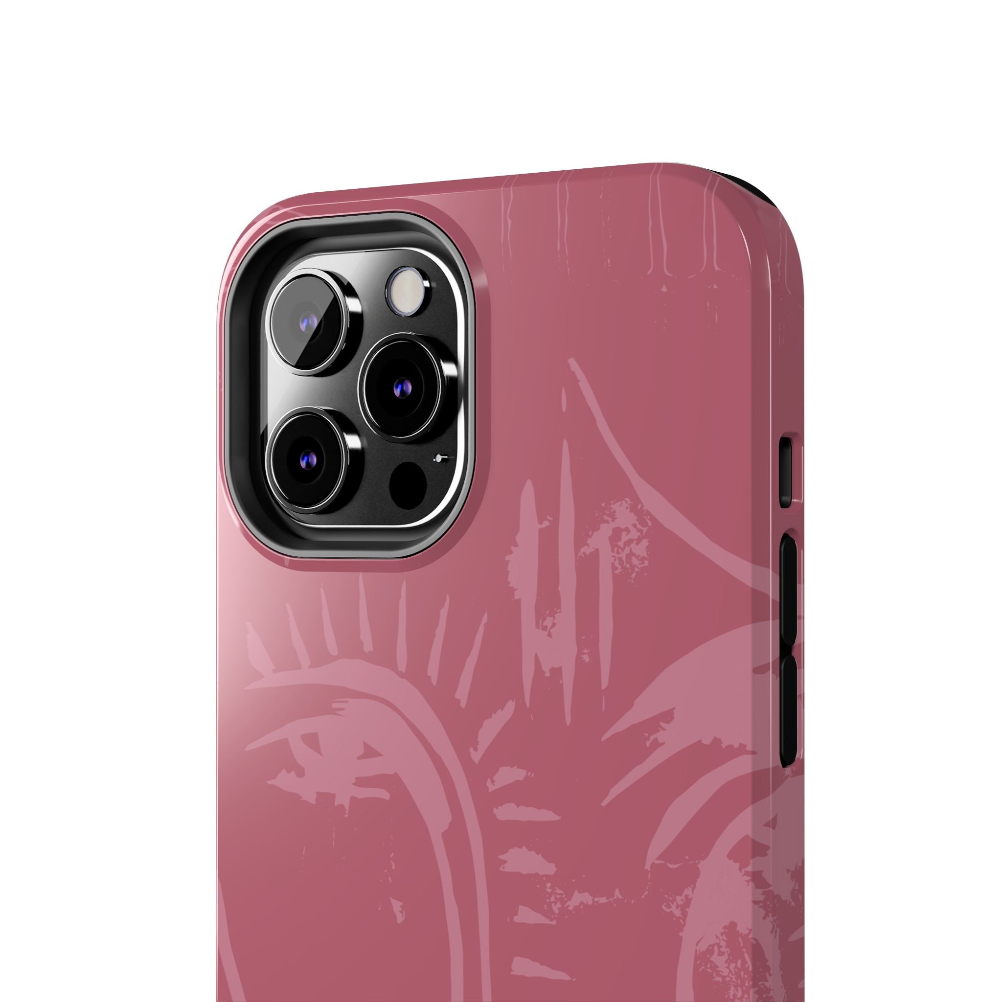 Abstract Line Face Tough Phone Case | Blush Pink Minimalist Art