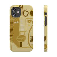Abstract Face Art Slim Phone Case | Minimalist Neutral Tones