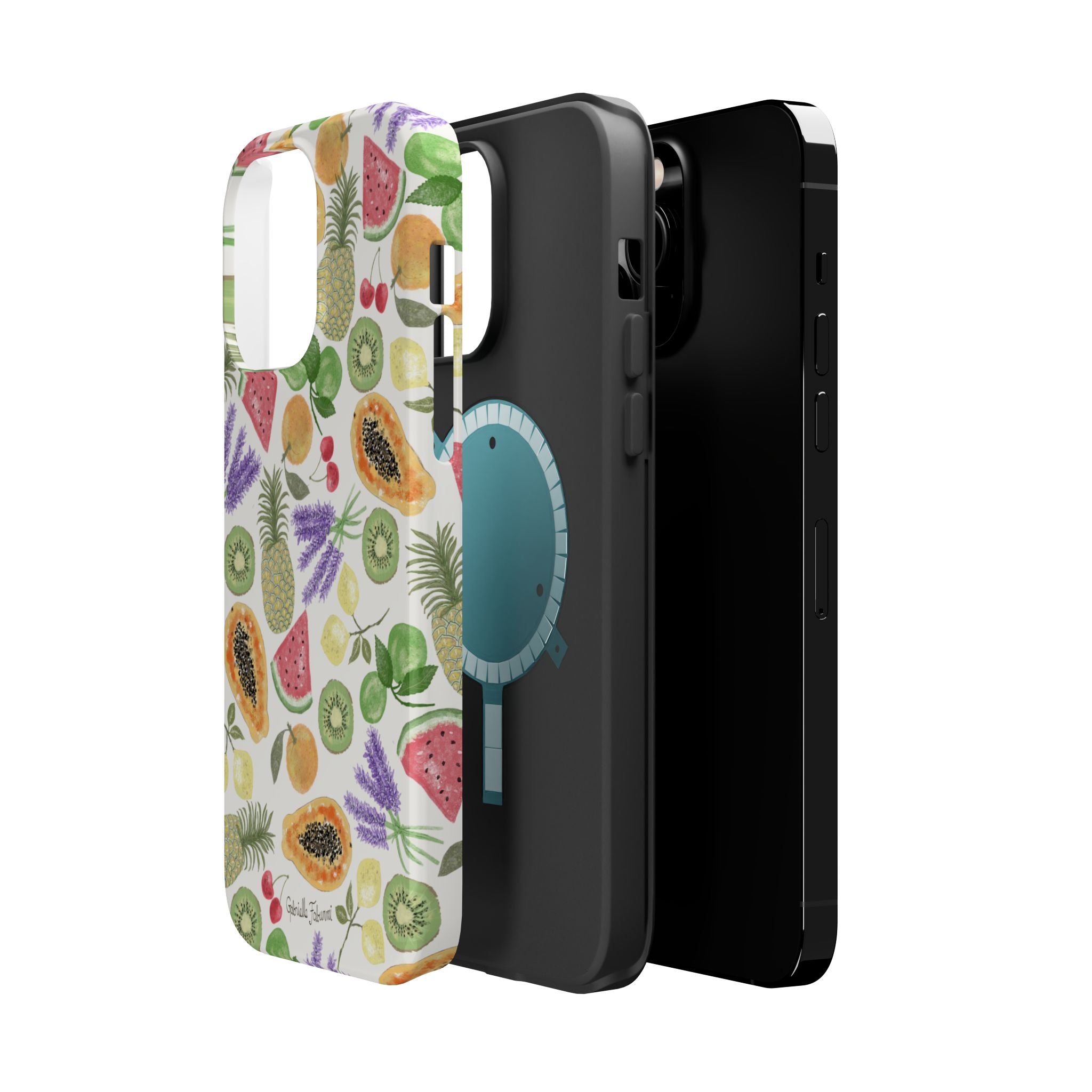 Tropical Fruit Magnetic Impact Phone Case — Watercolor Kiwi, Papaya & Watermelon