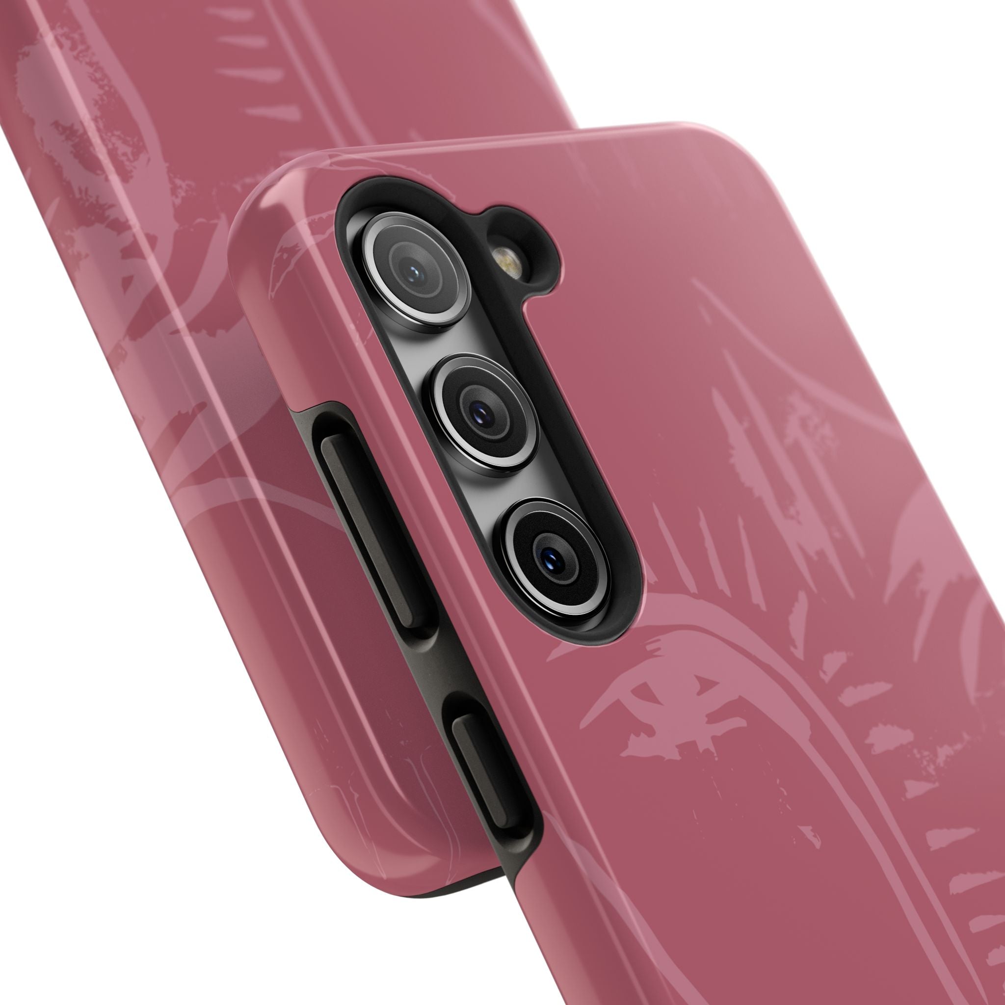 Abstract Line Face Tough Phone Case | Blush Pink Minimalist Art