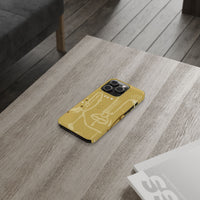 Abstract Line Face Slim Phone Case | Minimalist Art, Mustard Yellow