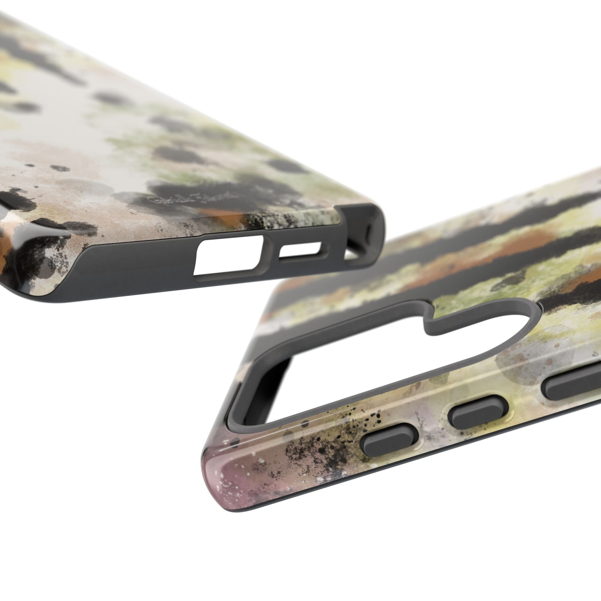 Abstract Camouflage Tough Phone Case — Watercolor Drip Design