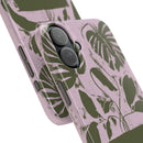 Slim Phone Case — Retro Monstera Plant Pink Green Botanical Design