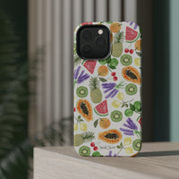 Tropical Fruit Magnetic Impact Phone Case — Watercolor Kiwi, Papaya & Watermelon