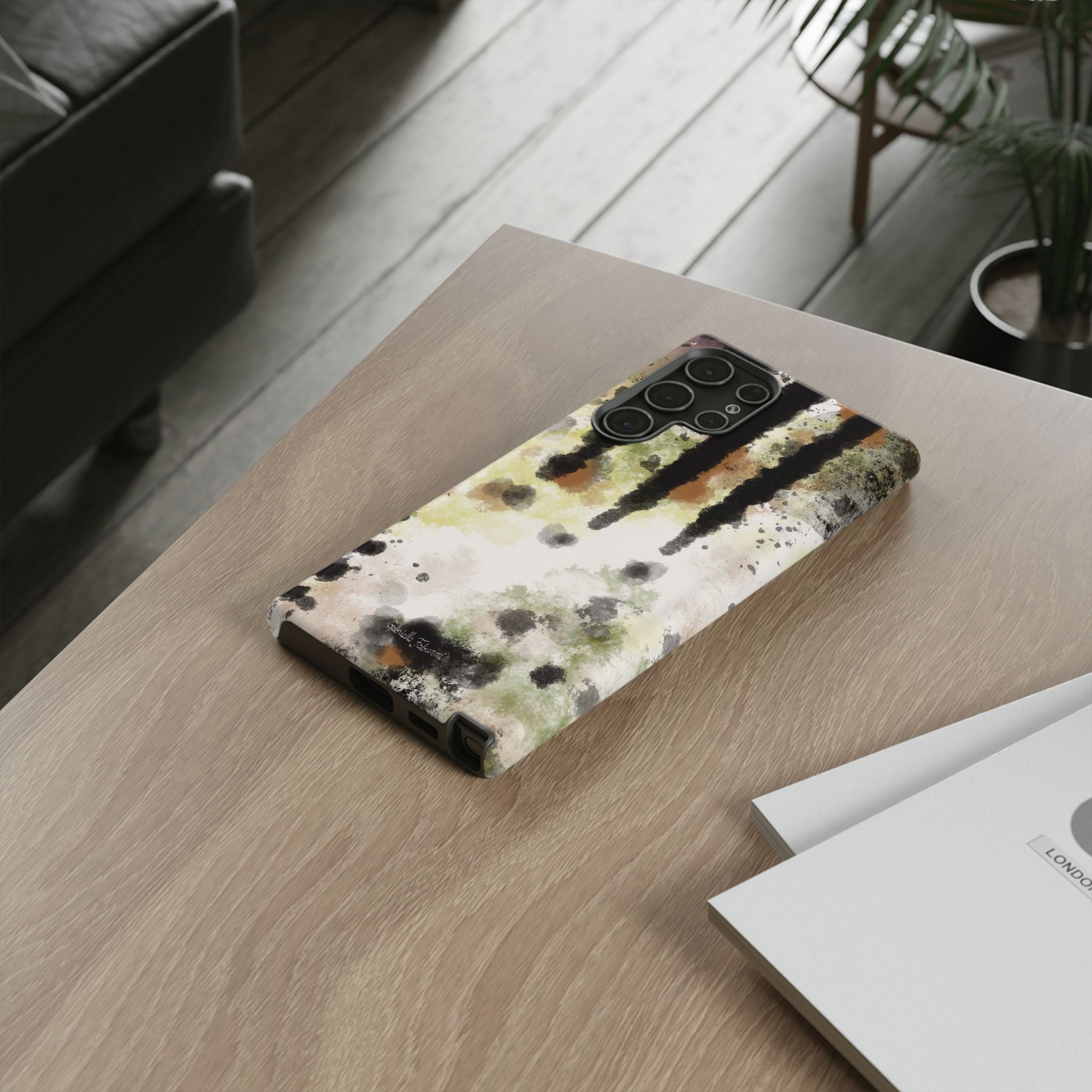 Abstract Camouflage Tough Phone Case — Watercolor Drip Design