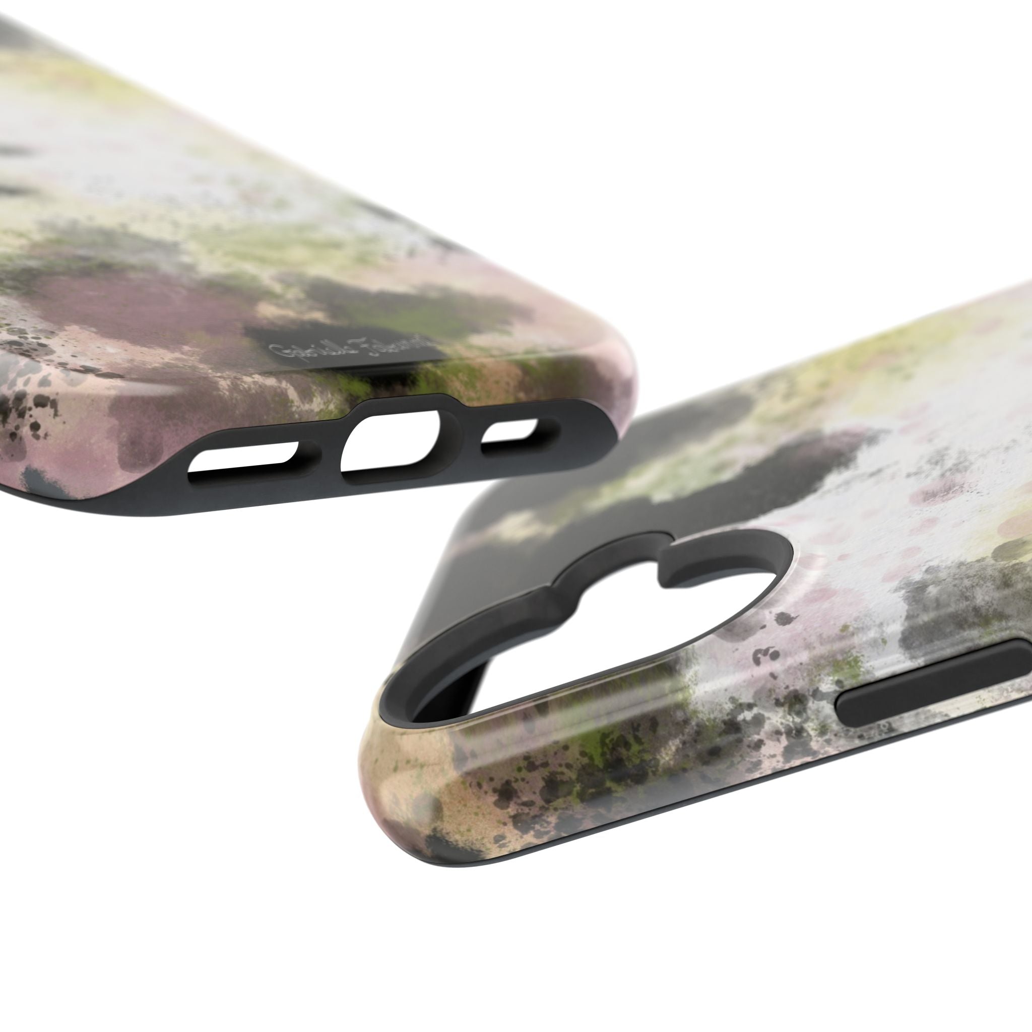 Watercolor Moss Phone Case — Impact‑Resistant Magnetic iPhone Cover