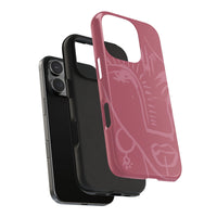 Abstract Line Face Tough Phone Case | Blush Pink Minimalist Art