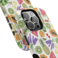 Tropical Fruit Magnetic Impact Phone Case — Watercolor Kiwi, Papaya & Watermelon