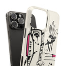 Abstract Face Line Art Slim Phone Case | Minimal Pink Accent