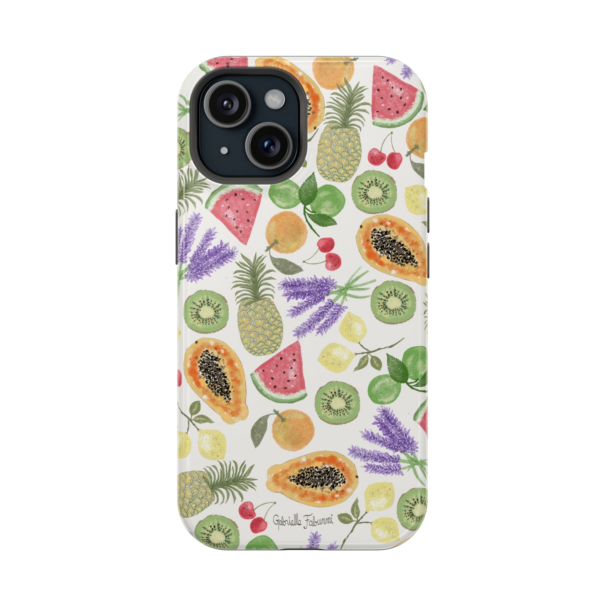 Tropical Fruit Magnetic Impact Phone Case — Watercolor Kiwi, Papaya & Watermelon