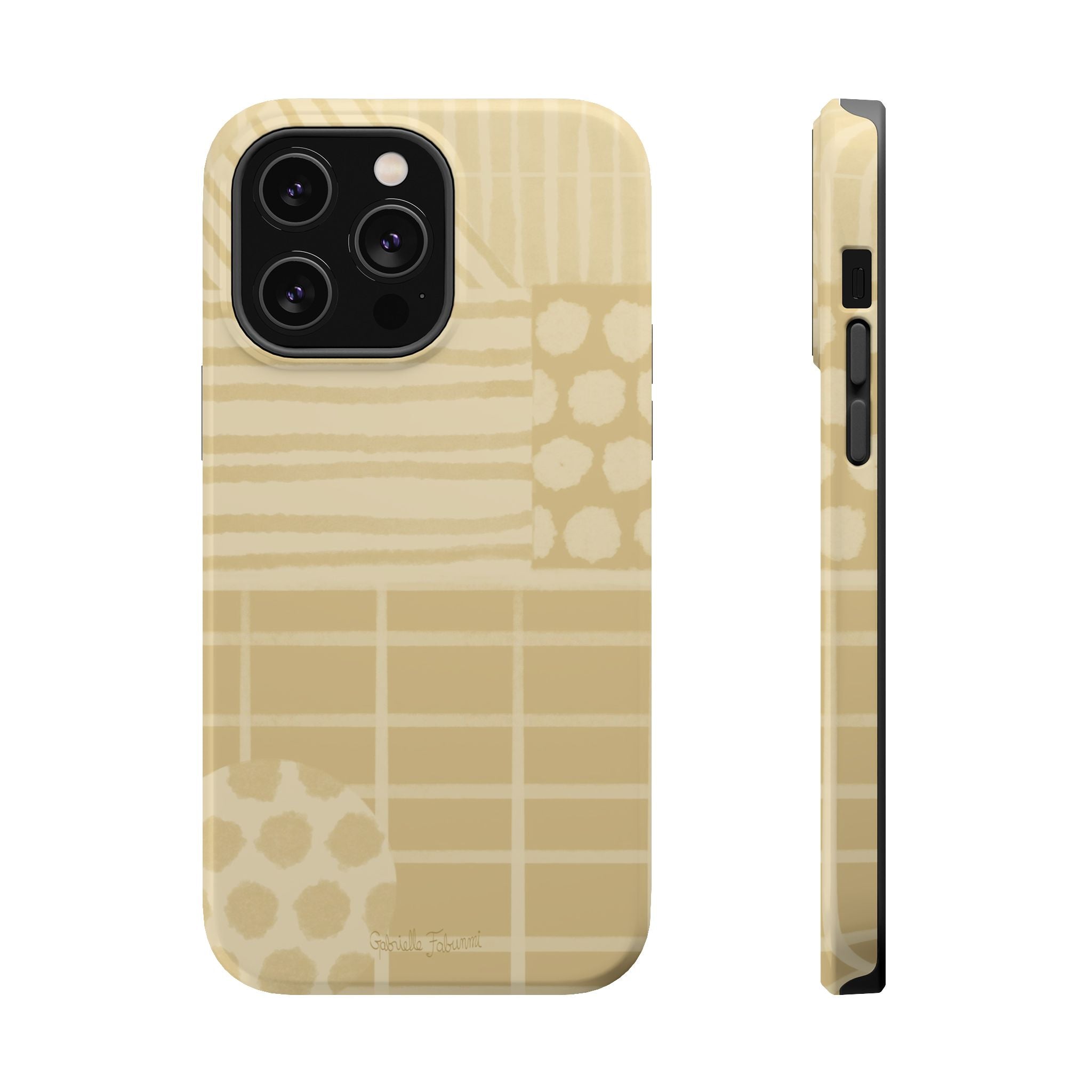 Magnetic Impact-Resistant Phone Case — Neutral Geometric Pattern