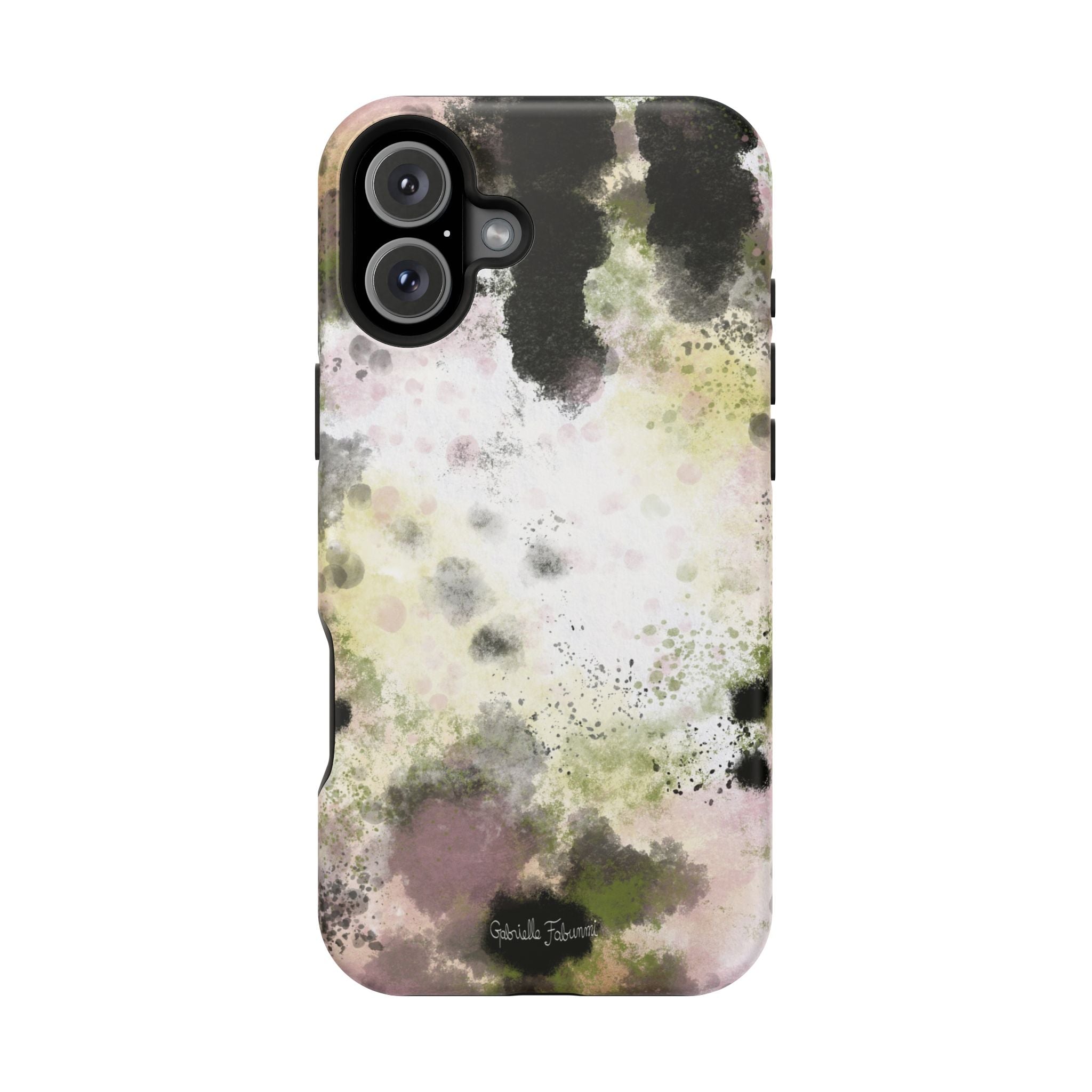 Watercolor Moss Phone Case — Impact‑Resistant Magnetic iPhone Cover
