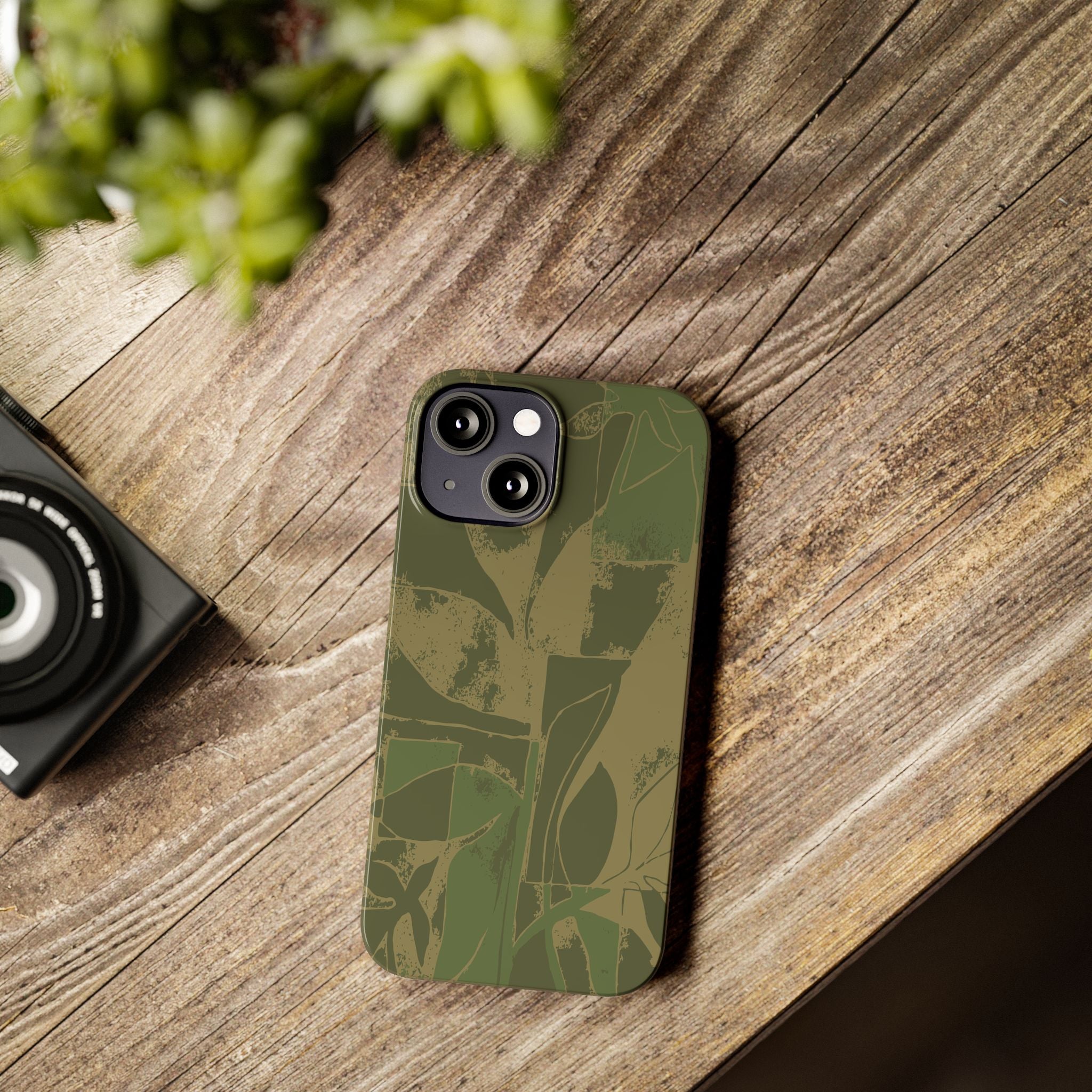 Green Color Block | Slim Phone Case