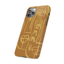 Abstract Face Line Art Slim Phone Case | Minimalist Brown Sketch