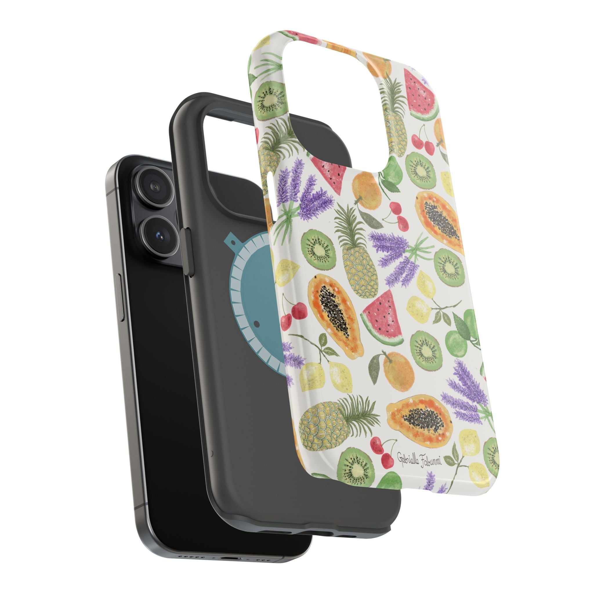 Tropical Fruit Magnetic Impact Phone Case — Watercolor Kiwi, Papaya & Watermelon