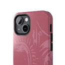 Abstract Line Face Tough Phone Case | Blush Pink Minimalist Art