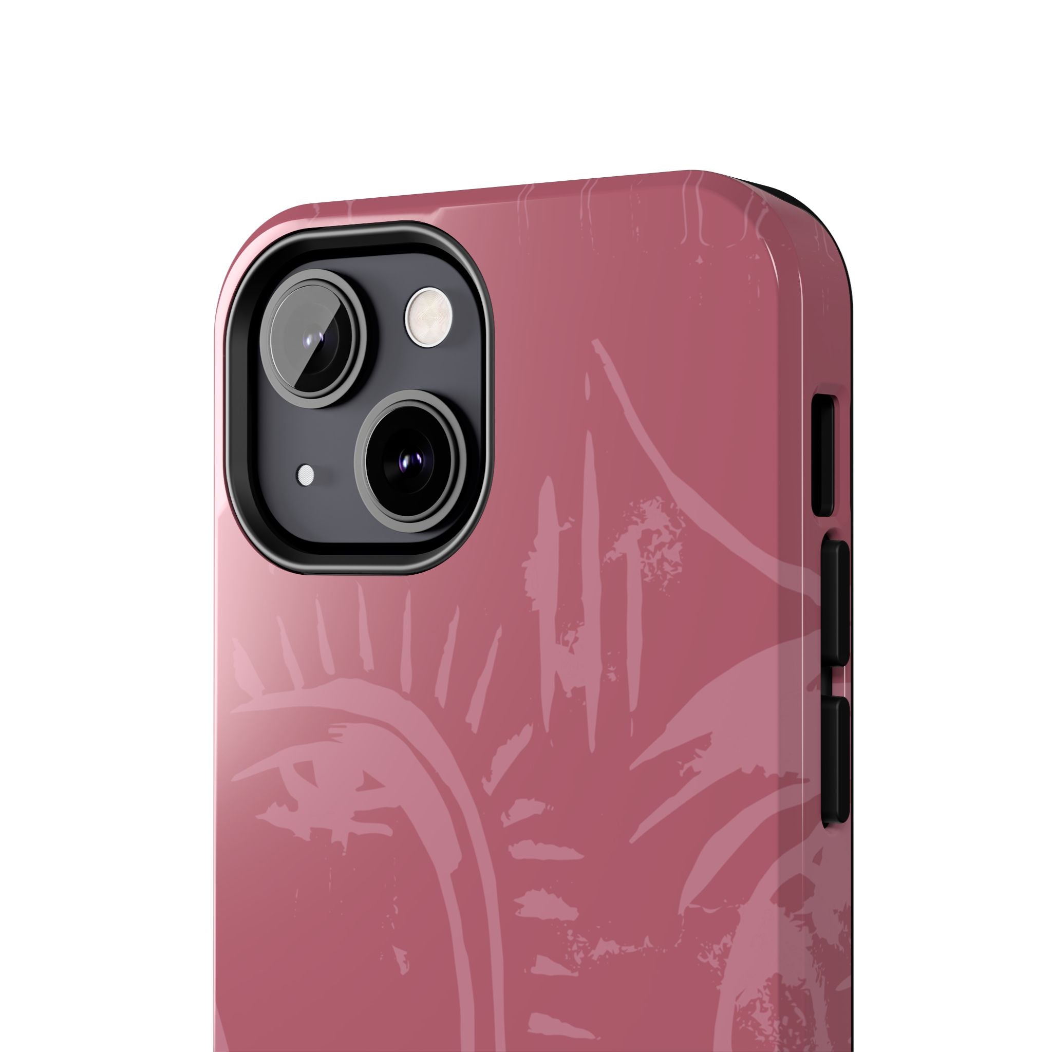 Abstract Line Face Tough Phone Case | Blush Pink Minimalist Art
