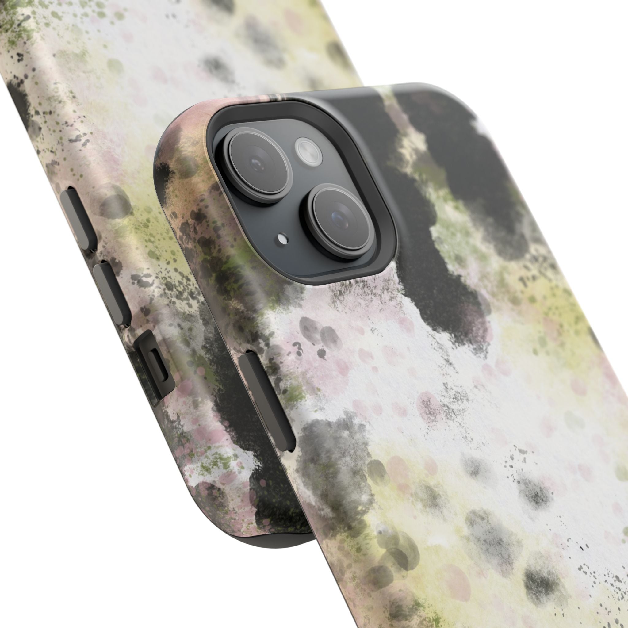 Watercolor Moss Phone Case — Impact‑Resistant Magnetic iPhone Cover