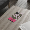 Slim Phone Case — Retro Monstera Plant Pink Green Botanical Design