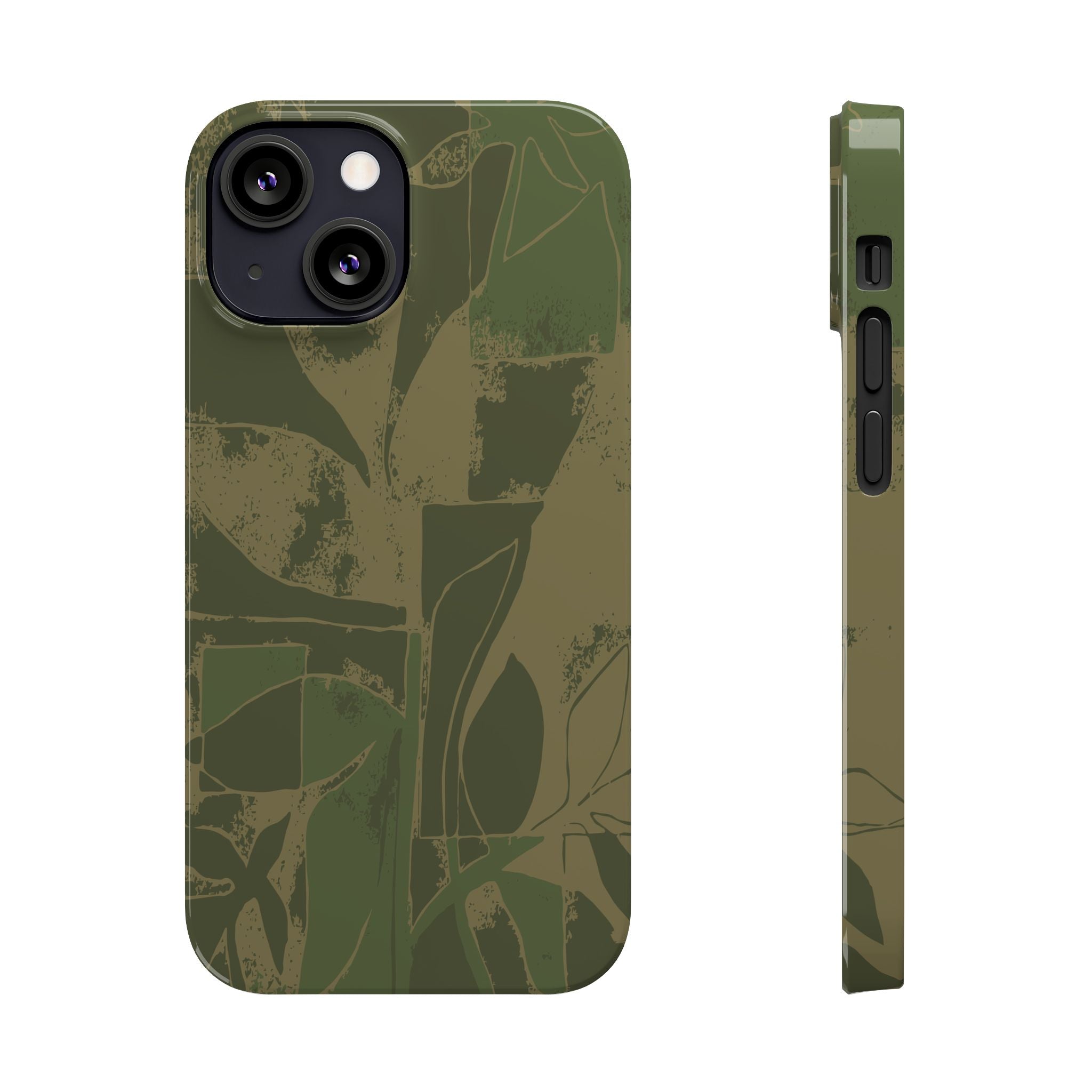 Green Color Block | Slim Phone Case