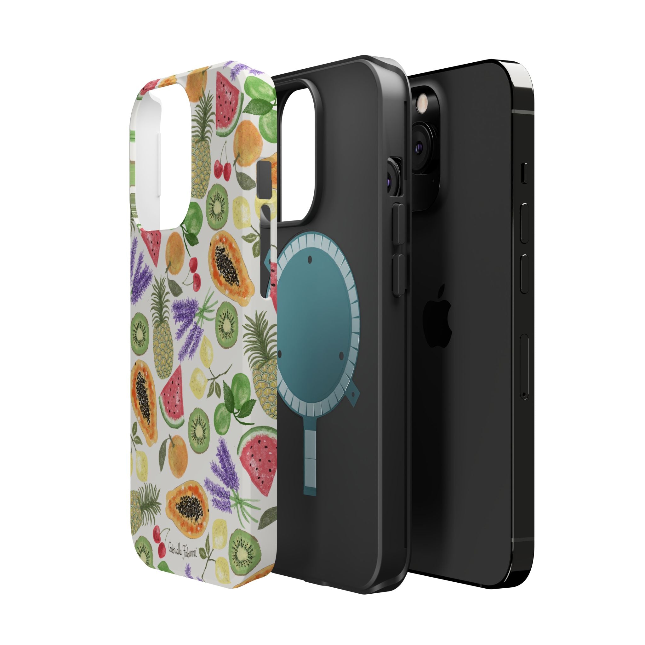 Tropical Fruit Magnetic Impact Phone Case — Watercolor Kiwi, Papaya & Watermelon