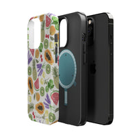 Tropical Fruit Magnetic Impact Phone Case — Watercolor Kiwi, Papaya & Watermelon