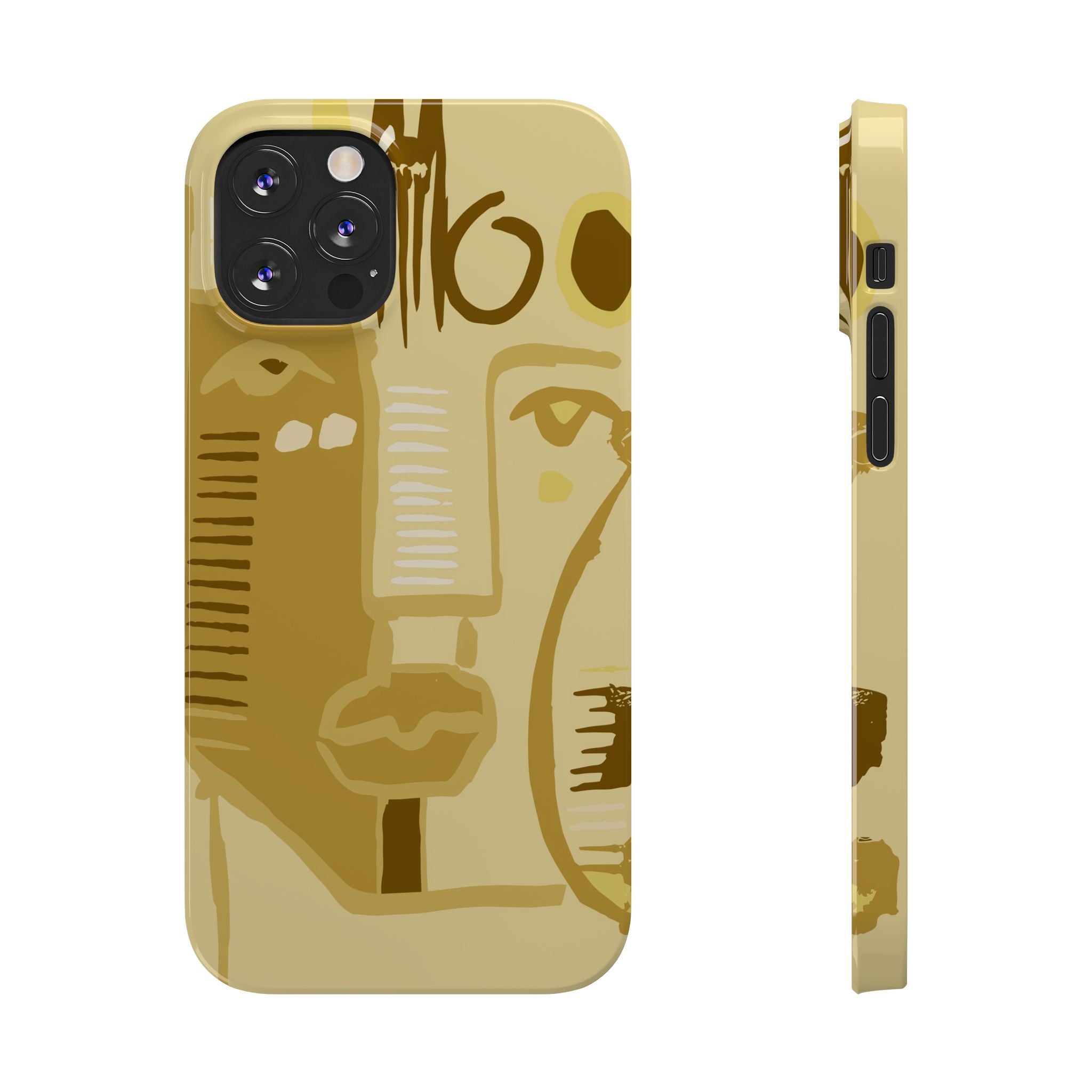 Abstract Face Art Slim Phone Case | Minimalist Neutral Tones
